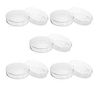 QWORK® 5 Pcs Glass Petri Dishes with Lids, 90mm x 20mm, High Borosilicate Glass Petri Dish Petri Plate for Laboratory Science Project
