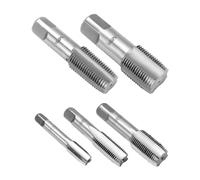QWORK® 5 Pcs Steel BSP Tap, BSP 55 Degree Pipe Thread Taps Set, Suitable for Water Pipe Joints, Auto Repair and Machinery, G1/8 G1/4 G3/8 G1/2 G3/4