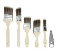 QWORK® 5-Piece Paint Brush Set, Paintbrushes Decorating, Sash and Trim Brushes, for Home Improvement and DIY Projects