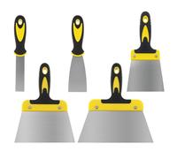 QWORK® 5 Piece Paint Scraper Set, Stainless Steel Putty Knife with Soft Grip Handle - Wallpaper Stripper & Filling Knife for Drywall Repair, Plastering & Scraping Paint - 1",2",4",6",8" Wide Blades
