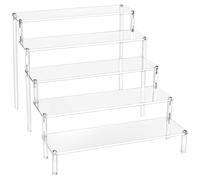 QWORK® 5 Tier Clear Acrylic Display Stand, 30x32x25cm, 4mm Thickened Board, for Figures, Cupcake, Dessert, Perfume, Nail Polish, Condiment