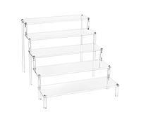 QWORK® 5 Tier Clear Acrylic Display Stand Retail Riser for Pop Figures, Cupcake, Dessert, Perfume, Nail Polish, Condiment, 30x32x25cm
