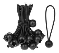QWORK® 50 pcs Bungee Cord with Balls, 4 inch, Black Bungee Cords, Suitable for camping tents, tarps, banners, Household items