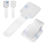 QWORK® 50 PCS Under Desk Cable Management Cable Ties 90 * 30 mm, Self Adhesive Hook and Loop Cable Ties, Wire Organizer for TV PC Laptop, White,