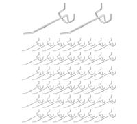 QWORK® 50 x 10 cm Stainless Steel Pegboard Hooks, Pack of 50, Modern Wall Hooks for Sales Displays and Storage