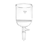 QWORK® 500ml Filtering Buchner Funnel Medium Frit (G2) Lab Glassware with Standard 24/40 Joint and Vacuum Serrated Tubulation, 94mm I.D, 100mm Depth