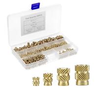 QWORK® 500pcs Assorted Brass Threaded Inserts - M2/M3/M4/M5 Hand Nuts for 3D Printing and Plastic Parts