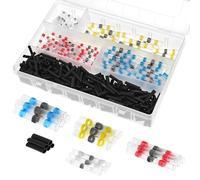 QWORK® 500PCS Solder Seal Electrical Wire Connectors in 5 Sizes 26-10 AWG - Waterproof Heat Shrink Connectors for Automotive, Marine, and More
