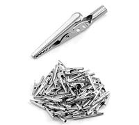 QWORK® 50Pcs Alligator Clips, Electrical Test Cable Crocodile Clips Metal Croc Clips for Laboratory Electric Testing Work, 2" / 50mm