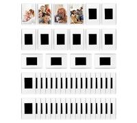 QWORK® 50Pcs Magnetic Acrylic Photo Frames for 7 x 4.5 cm Photos, Mini Picture Frames for Refrigerator and Metal Surface Display, Home Decor