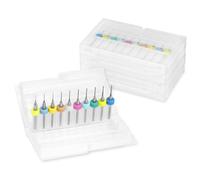 QWORK® 50pcs PCB Drill Bits Set - 0.3mm-1.2mm - Spiral Flute Carbide Mini Drill Bits for Wood Stone CNC Engraving, Jewelry Making, Circuit Boards Repair (5pcs Each Size)