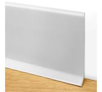 QWORK® 5m PVC Skirting Board Trim - 100 x 12 mm - Minimalist Style - Self Adhesive - Highly Flexible - Gray