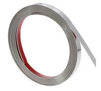 QWORK® 5m x 1cm Brushed Metal Trim, Peel & Stick Stainless Steel Wall Molding for Home Decoration