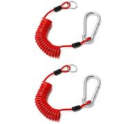 QWORK® 6 Ft Breakaway Trailer Cable, Brake Safety Cable Spring Towing Coiled Wire, for RV Trailer Emergency, 2Pcs