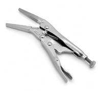 QWORK 6-Inch Long Nose Locking Pliers with Wire Cutter - Narrow Reach Access for Precision Repairs, Automotive Work & Hobbies - Adjustable Straight Jaw Clamping Tool 6LN