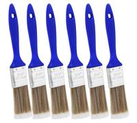 QWORK® 6 Pack 1.5 Inch Paint Brush for Decorating - Precision Cut, Filament Loss-Free, Self-Flagging Edge - for Wall Paint and Detail Painting