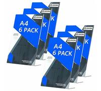 QWORK® 6 Pack A4 Acrylic Sign Holder, Crystal-Clear L-Shape Display Stand for Flyers, Menus, Posters