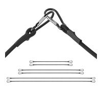 QWORK® 6 PACK Bungee Cords with Spring Snap Clips, Size 60/100/150 cm, Multi-Purpose Elastic Bungee Straps for Luggage, Camping, Tarps