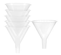 QWORK 6 Pack Plastic Funnels, 4.6 inch Multi-Purpose Wide Opening Funnels for for Science Lab Bottle Filling, Spices Powder Transfer