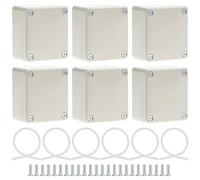 QWORK® 6 Pack Waterproof Junction Box, 65 * 58 * 35mm, IP65 Electrical Box, White, ABS