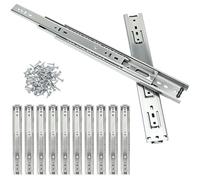 QWORK® 6 Pairs (12 Pieces) 30 cm Soft Close Drawer Runners, Ball Bearing Drawer Runners Full Extension, with Screws, 45 kg Load Capacity, Silver