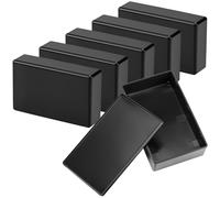 QWORK® 6 Pcs Black ABS Plastic Project Box,Electronic Junction Enclosure for Power, Instruments, and Portable Projects (100x60x25 mm)