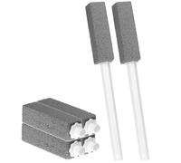 QWORK® 6 Toilet Cleaning Pumice Stone with 2 Extra Long Handle - Effective on Hard Water and Rust Stains