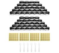 QWORK® 60 Pieces Empty Sample Pots, Small Containers With Lids, With Sticker And Small Spoon For Make Up Storage, Jewelry, Gel, Etc