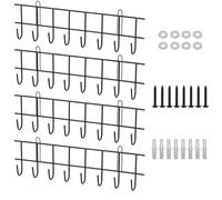 QWORK® 64" Heavy-Duty Garden Tool Rack with 32 Adjustable Hooks - Wall Mount Tool Rack Garage Organizer Shed Storage Solutions for Shovels, Rakes, and Yard Tools