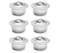 QWORK® 6Pcs 5/8” Durable Ball Transfer Bearing Casters, Universal Base Conveyor Roller Ball