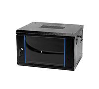 QWORK 6U Network Server Cabinet Enclosure, Wall Mount Server Cabinet Network Rack Vented Enclosure, for 19" IT Equipment, A/V, with Lockable Glass Door & Removable Side Panels, Black