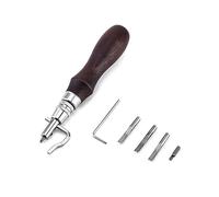 QWORK® 7 in 1 Professional Adjustable Stitching Groover and Creasing Edge Beveler, Leathercraft Kits Leather Tools for Leathercraft Work & DIY