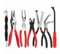 QWORK 7 Pcs Electrical Disconnect Pliers Set, Automotive Connector Removal Tool with Angled Tips - Heavy Duty Carbon Steel Kit for Fuel Injectors, Sensors & Relays - 60° & 90° Offset Pliers