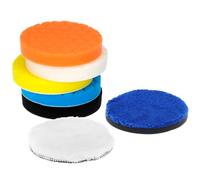QWORK® 7 Pcs Polishing Pads Set,5 Inch Foam Polishing Pads,With Wool Buffing Pads And Microfiber Pad For Polishing Waxing Sealing Glaze, Use With Eccentric Machines