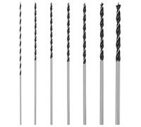 QWORK® 7-Piece 300mm Woodworking Drill Bit Set, 4mm-12mm Three Pointed Auger Drill Bits, Silver