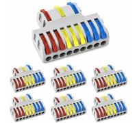 QWORK® 7 Pieces Terminal Set, Compact Wire Connectors, Quick Connection Terminal, 3 in 9 Out