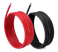 QWORK® 8 AWG 8,3mm² Silicone Wire, 2.5m Black and 2.5m Red, 1650 Strands Tinned Copper Electrical Cable Flexible Battery Cable