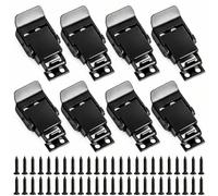 QWORK® 8 Pack Spring Loaded Toggle Latch, Stainless Steel Toggle Catch Clamp Clip Hasp Duck Billed Buckle for Cabinet Box Case, with 32 Screws