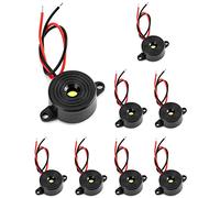 QWORK® 8 Pcs Electronic buzzer , 3-24V piezoelectric buzzer 87dB , for physical circuits continuous sound electronic buzzer alarm , cable length 100mm