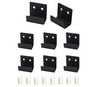 QWORK® 8 Pieces U Angle Bracket Stainless Steel Heavy Duty Ceramic Tile Display Wall Hooks with Screws Black 20mm Inner Width