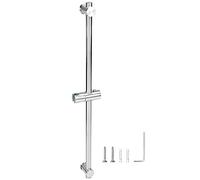 QWORK® 80 cm Shower Rail with Flexible Shower Head Holder - SUS 304 Stainless Steel - Brushed Finish - Adjustable Mounting Base