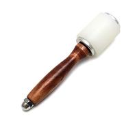 QWORK 8inch Leather Carving Hammer, DIY Leathercraft Mallet with Nylon Straight Head Wood Handle, Sew Leather Cowhide Tool Kit