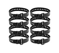 QWORK 8PCS Rubber Tie Down Straps with Iron Buckle - 45 x 2.5 cm - Multipurpose Lashing Straps for Hoses, Cables, Sports Equipment and More
