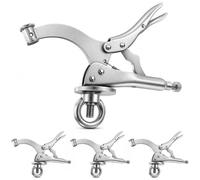QWORK 9-Inch Drill Press Locking Clamp, 4 Pack - Heavy-Duty Steel Vise Bench Clamp for Woodworking