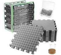 QWORK® 9 Pack Blocking Mats for Crochet Kit, 1.9cm Thickness Knitting Blocking Mats with 100 Pins, Storage Bag, and Pin Cushion