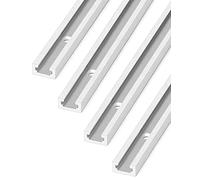 QWORK® 91 cm T-Rail T-Slot Mitre Rail Aluminium with Double Cut Profile for Table Saw Router Table Woodworking Tool 19 x 10 mm 4 Pieces