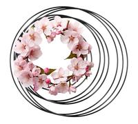 QWORK® 9Pcs Metal Floral Hoop Wreath Rings 15cm/20cm/25cm - 3MM Black Steel Frame - for DIY Crafts & Wedding Decor