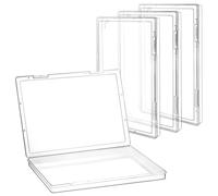 QWORK® A4 Size Portable File Box, Clear Plastic, 4 Pack, Ideal for Documents, Magazines, Scrapbooks, Photos