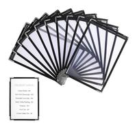 QWORK® A5 Menu Covers 10 Pack - Single Page 2 View Menu Holders with Black Trim & Metal Corner Protectors for Restaurants, Cafes & Bars - Waterproof Clear PVC Folders 23.5 x 16.5cm