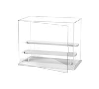 QWORK® acrylic display box , clear acrylic box , display case for figures with 3 steps , for protection and storage of collectibles and figures , 32x18x25cm